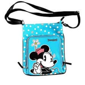 Disney Parks Minnie Mouse Blue Polkadot Crossbody Bag Disneyland Vacation Summer